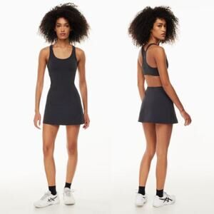 TNA Action TnaLIFE Surpass Racerback Tennis Built-In Bra Sports Dress Black Sz L